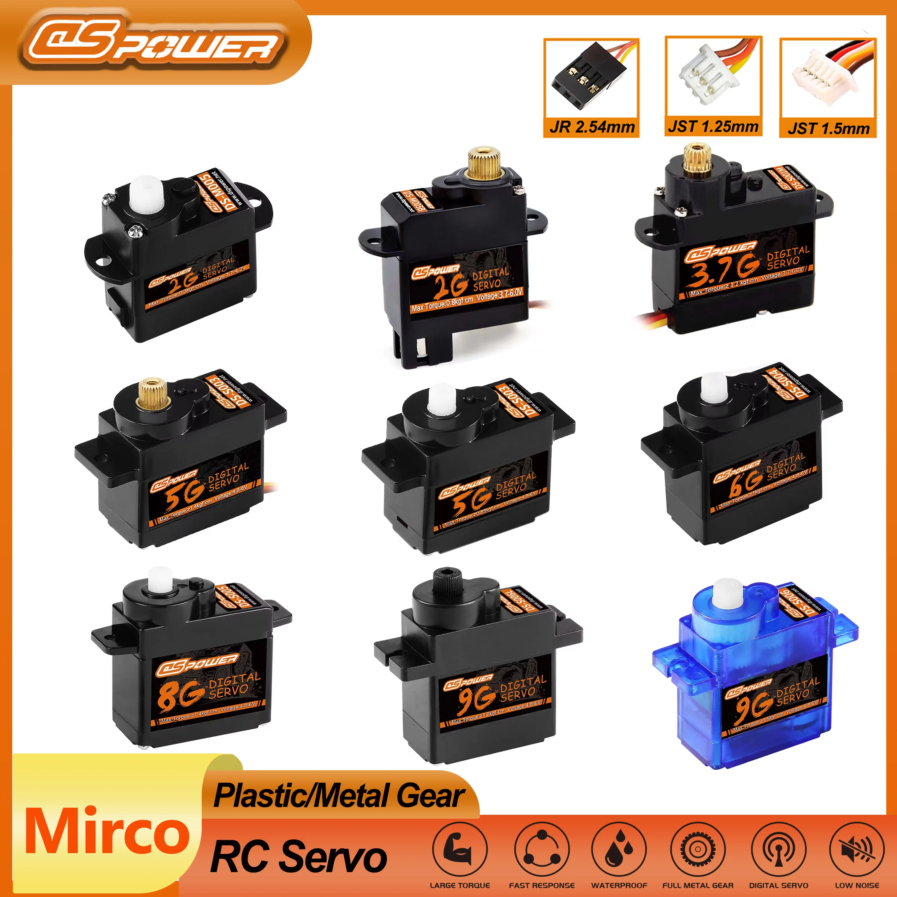 Rc Plane Servo 9G Metal Gear Micro - DSPOWER Robot mobil RC, bagian Robot